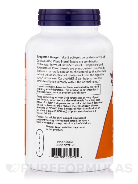 Beta-Sitosterol Plant Sterols with Fish Oil - 180 Softgels - Alternate View 2