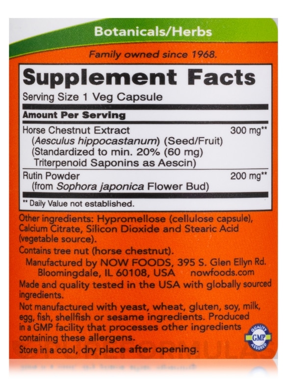 Horse Chestnut 300 mg - 90 Veg Capsules - Alternate View 3