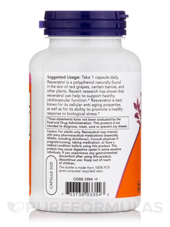 Resveratrol 200 mg - 120 Veg Capsules - Alternate View 2
