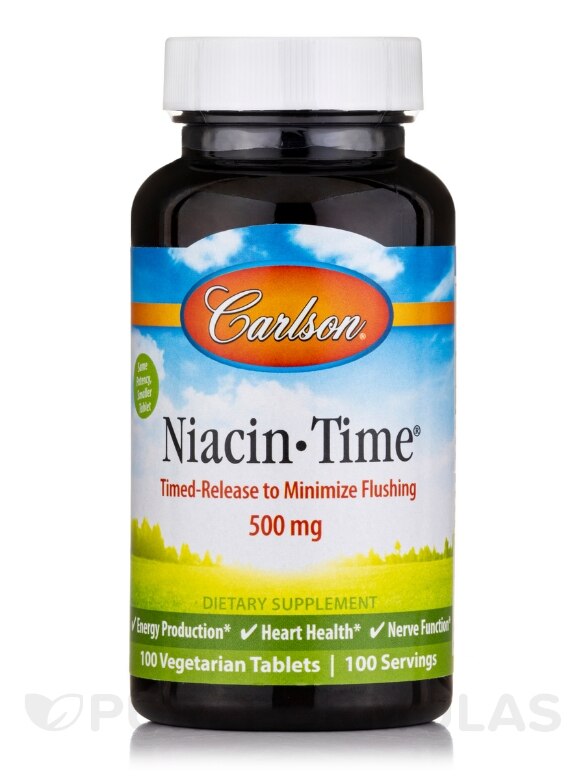 Niacin-Time® 500 mg - 100 Vegetarian Tablets