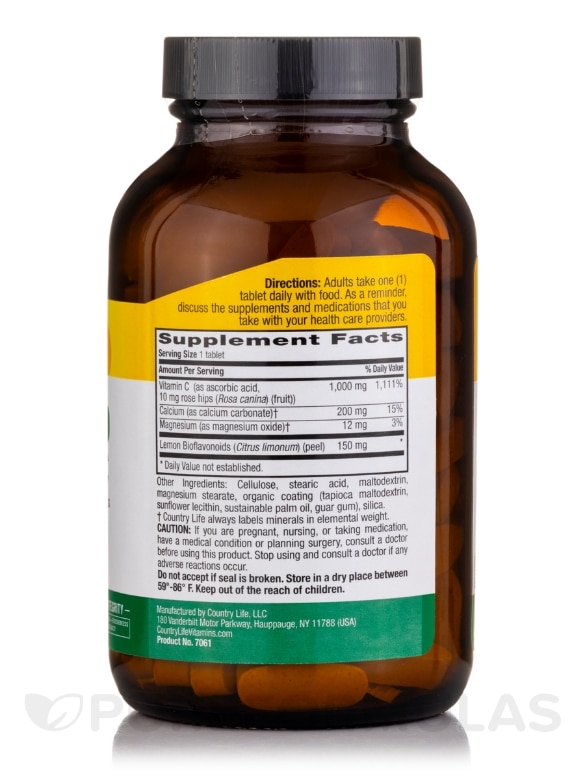 Buffered Vitamin C 1000 mg with Bioflavonoids - 100 Tablets - Alternate View 1