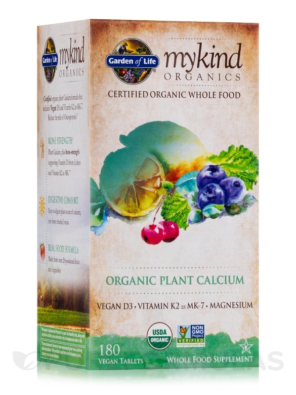 mykind Organics Organic Plant Calcium - 180 Vegan Tablets