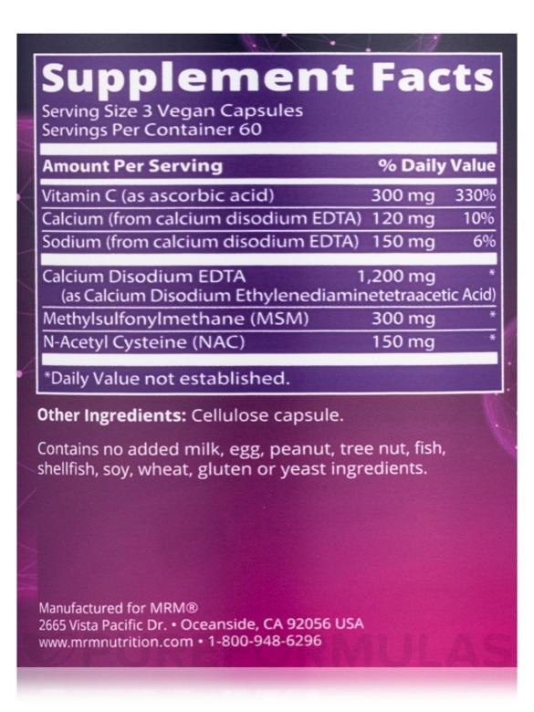 Cardio Chelate™ with EDTA - 180 Vegan Capsules - Alternate View 4