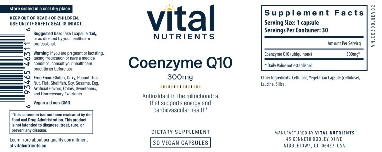 CoEnzyme Q10 300 mg - 30 Vegetarian Capsules - Alternate View 4