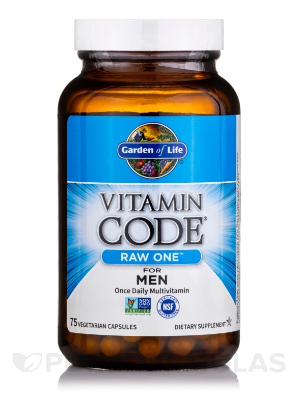 Vitamin Code® - Raw One for Men Multivitamin - 75 Vegetarian Capsules - Alternate View 2