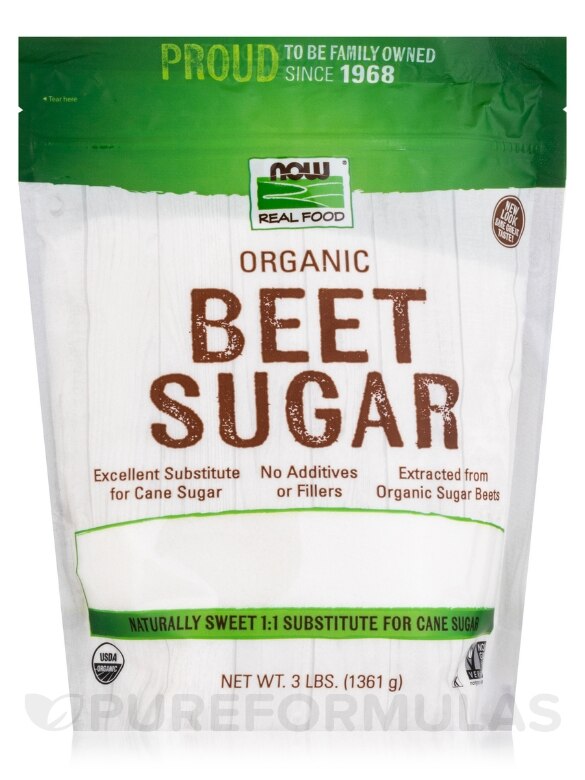 NOW Real Food® - Beet Sugar - 3 lbs (1361 Grams)