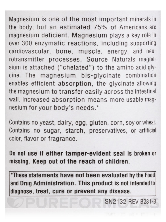 Magnesium Bis-Glycinate - 120 Tablets - Alternate View 5