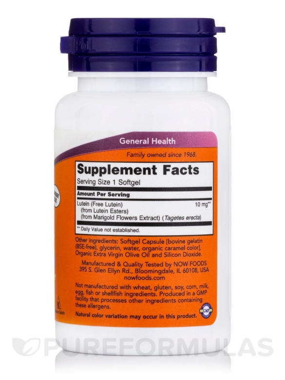 Lutein 10 mg - 120 Softgels - Alternate View 1