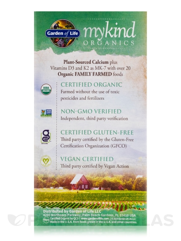 mykind Organics Organic Plant Calcium - 180 Vegan Tablets - Alternate View 5