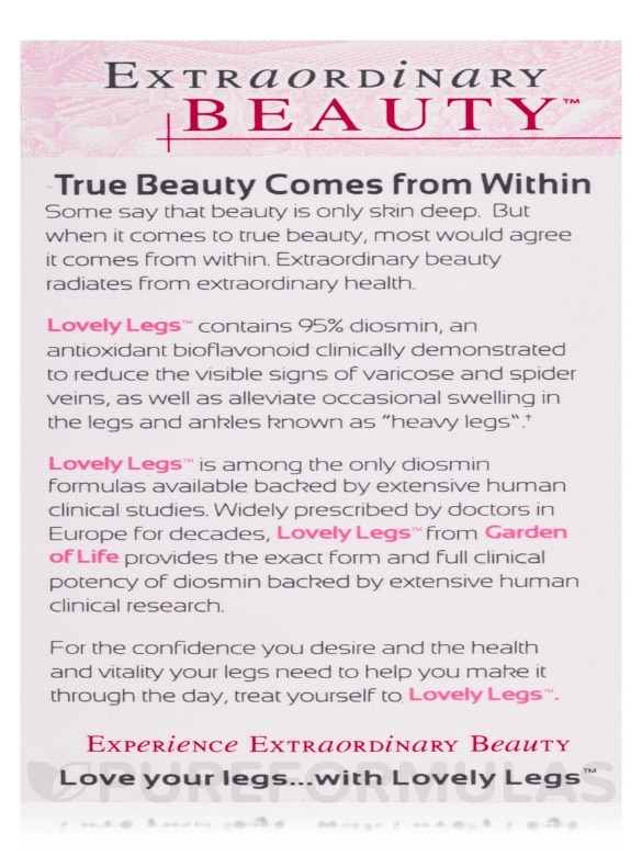 Extraordinary Beauty™ - Lovely Legs™ - 30 Vegan Caplets - Alternate View 8