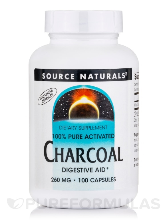 Charcoal (100% Pure Activated) - 100 Capsules