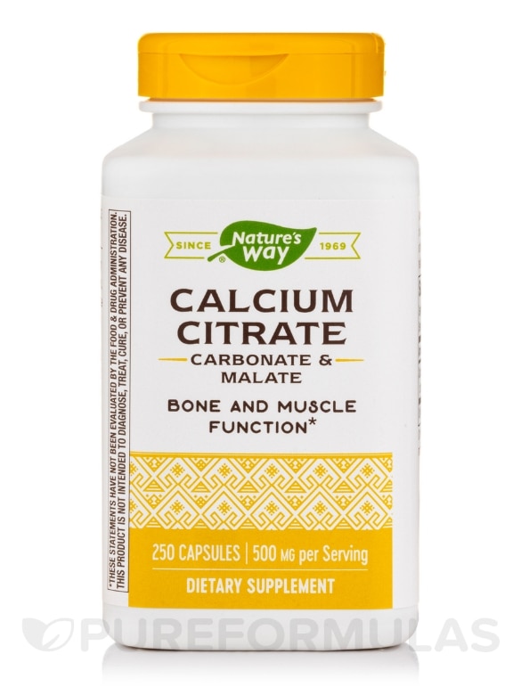 Calcium Citrate - 250 Capsules