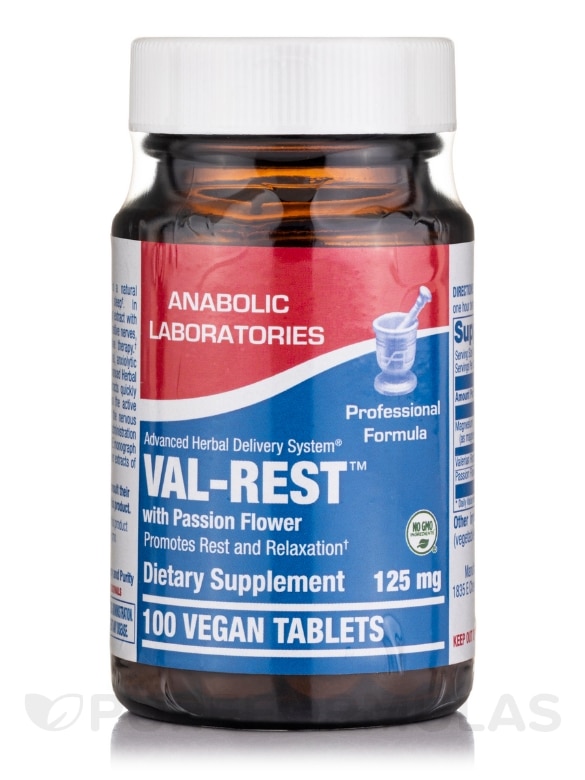 Val-Rest with Passion Flower 125 mg - 100 Vegan Tablets