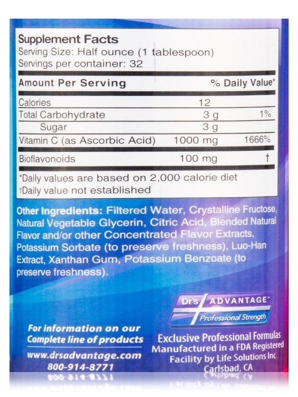 Liquid Vitamin C + Bioflavanoids - 16 fl. oz (1 Pint) - Alternate View 3