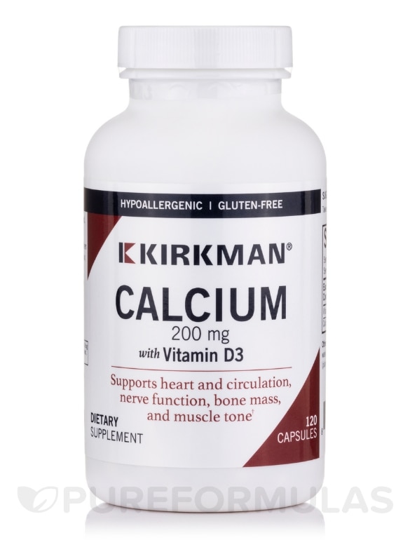 Calcium 200 mg -Hypoallergenic - 120 Capsules