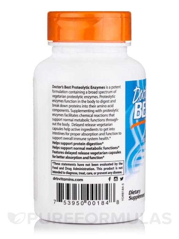 Proteolytic Enzymes - 90 Delayed Release Veggie Capsules - Alternate View 2