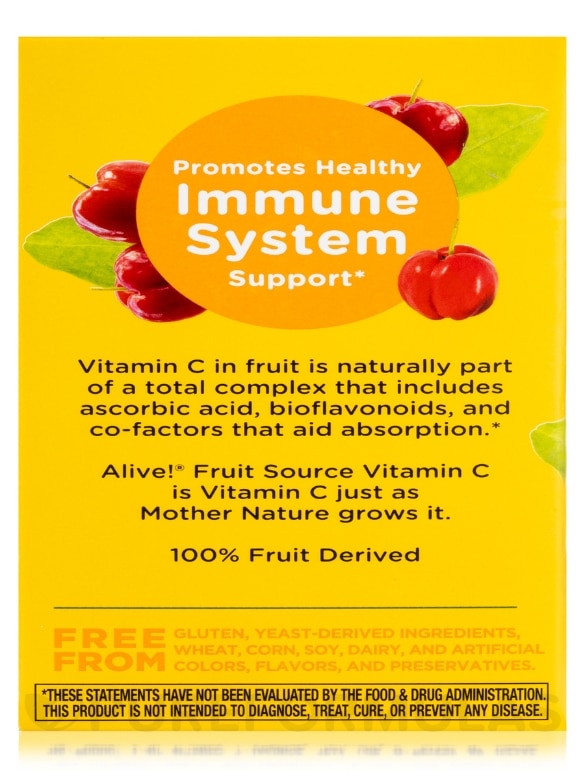 Alive!® Vitamin C Organic - 120 Vegetarian Capsules - Alternate View 9