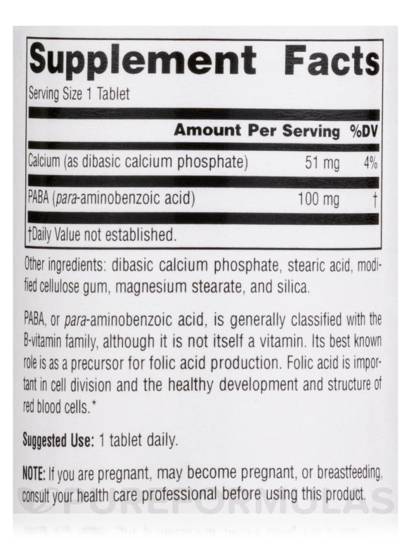 Paba 100 mg - 100 Tablets - Alternate View 3