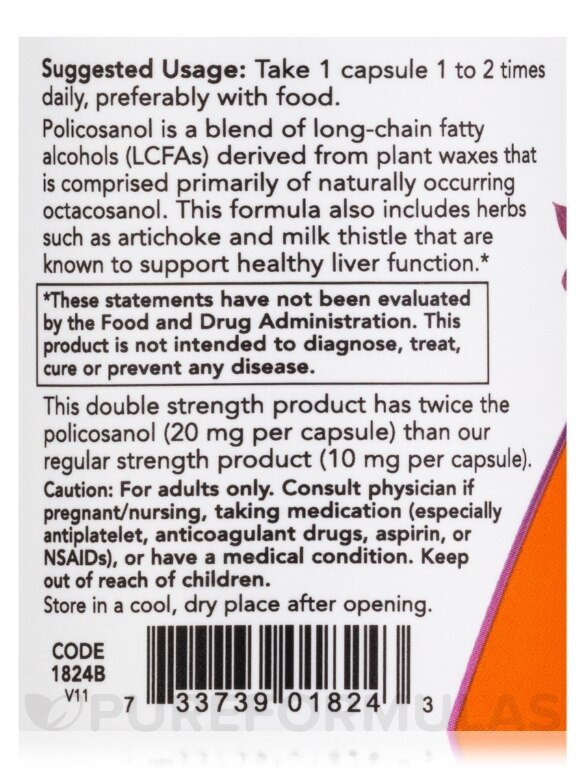 Policosanol 20 mg - 90 Veg Capsules - Alternate View 4
