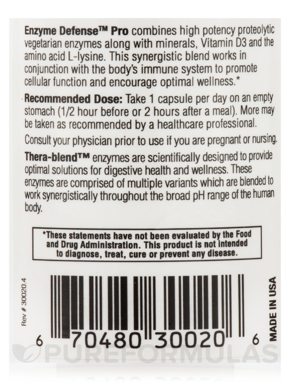 Enzyme Defense™ Pro - 60 Capsules - Alternate View 4