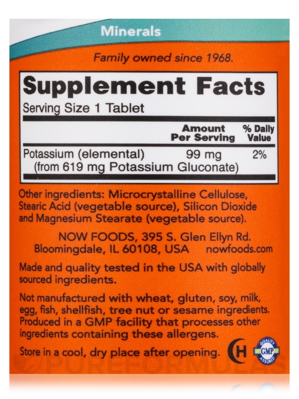 Potassium Gluconate 99 mg - 100 Tablets - Alternate View 3