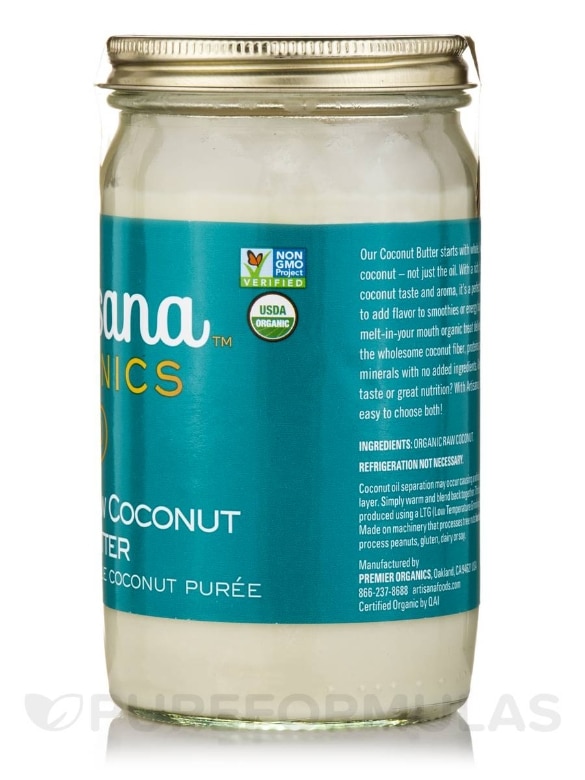 Organic Raw Coconut Butter - 14 oz (397 Grams) - Alternate View 1