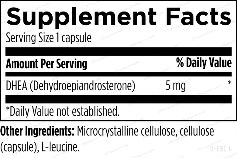 DHEA 5 mg - 180 Vegetarian Capsules - Alternate View 1