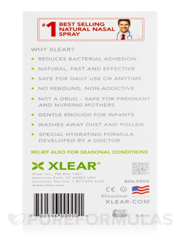 Xlear® Natural Saline Nasal Spray - Daily Relief - 1.5 fl. oz (45 ml) - Alternate View 8