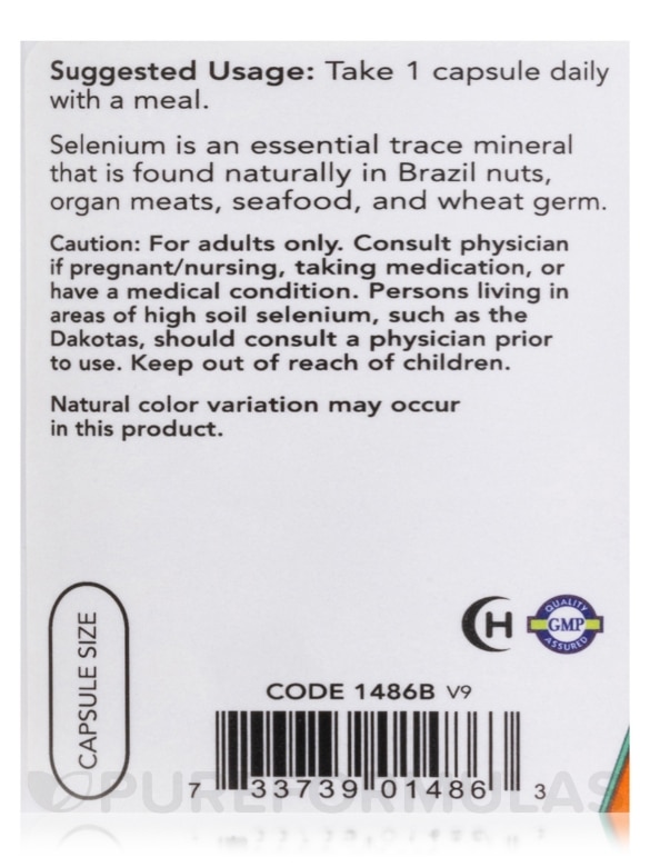 Selenium (Yeast Free) 200 mcg - 180 Vegetarian Capsules - Alternate View 4