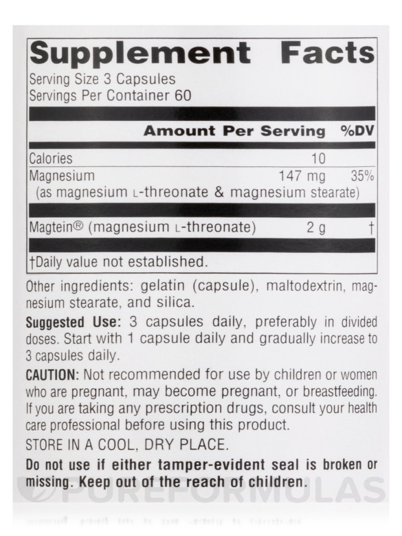 Magtein™ 667 mg - 180 Capsules - Alternate View 4