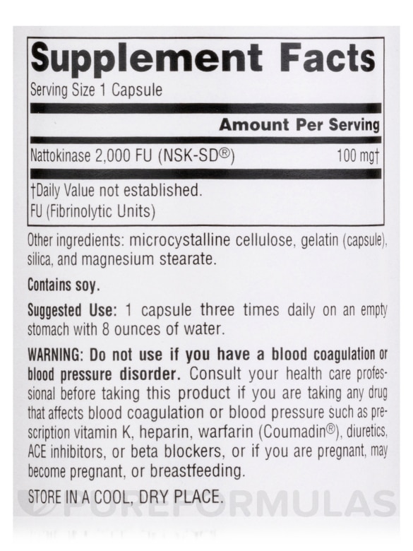 Nattokinase 100 mg - 60 Capsules - Alternate View 3