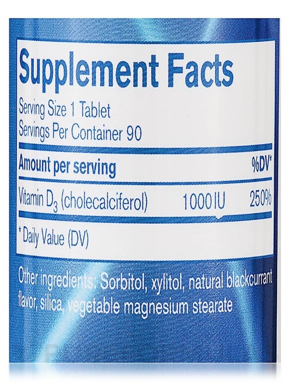 Chewable Vitamin D 1000 IU - 90 Chewable Tablets - Alternate View 3