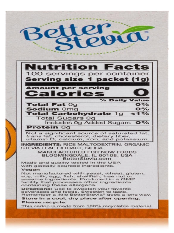 Better Stevia® Packets, Original - Box of 100 Packets - Alternate View 5