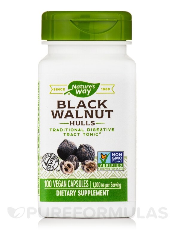 Black Walnut Hulls - 100 Vegan Capsules