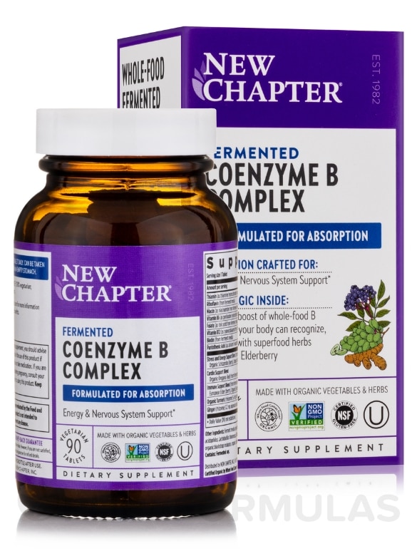 Fermented Coenzyme B Complex - 90 Vegetarian Tablets - Alternate View 1