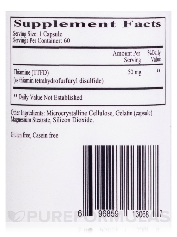 Allithiamine (Vitamin B1) 50 mg - 60 Capsules - Alternate View 3