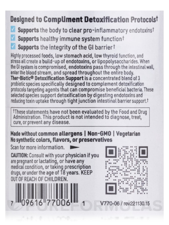 Ther-Biotic® Detoxification Support - 60 Capsules - Alternate View 4