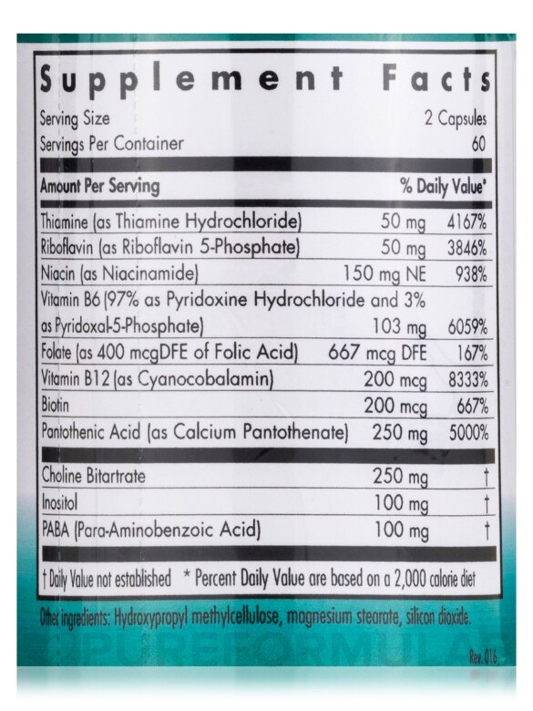 Super B Vitamins - 120 Vegetarian Capsules - Alternate View 3