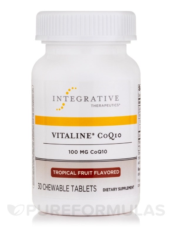 Vitaline® CoQ10 100 mg, Tropical Fruit Flavor - 30 Chewable Wafers