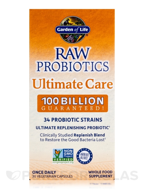 Raw Probiotics Ultimate Care 100 Billion - 30 Vegetarian Capsules - Alternate View 3