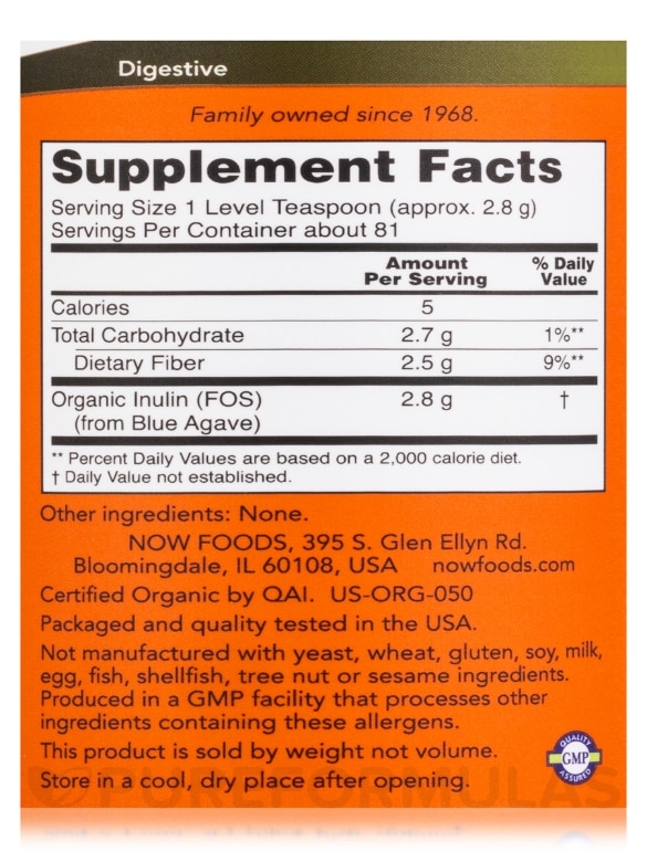 Inulin Powder (Certified Organic) - 8 oz (227 Grams) - Alternate View 3