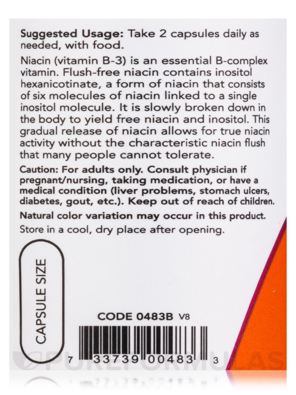 Flush-Free Niacin 250 mg - 90 Veg Capsules - Alternate View 4