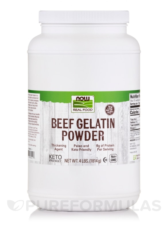 NOW Real Food® - Beef Gelatin Powder - 4 lbs (1814 Grams)