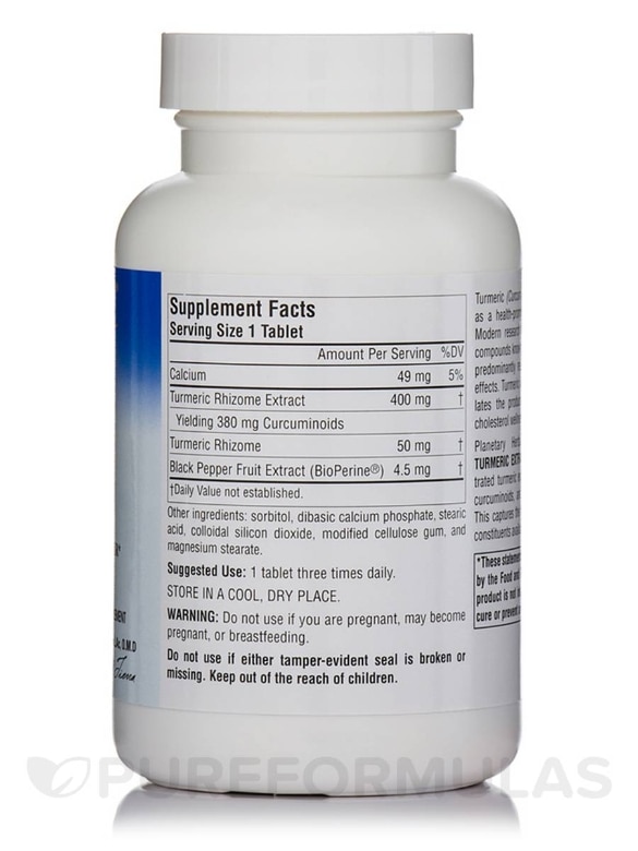 Full Spectrum Turmeric Extract - 120 Tablets - Alternate View 1