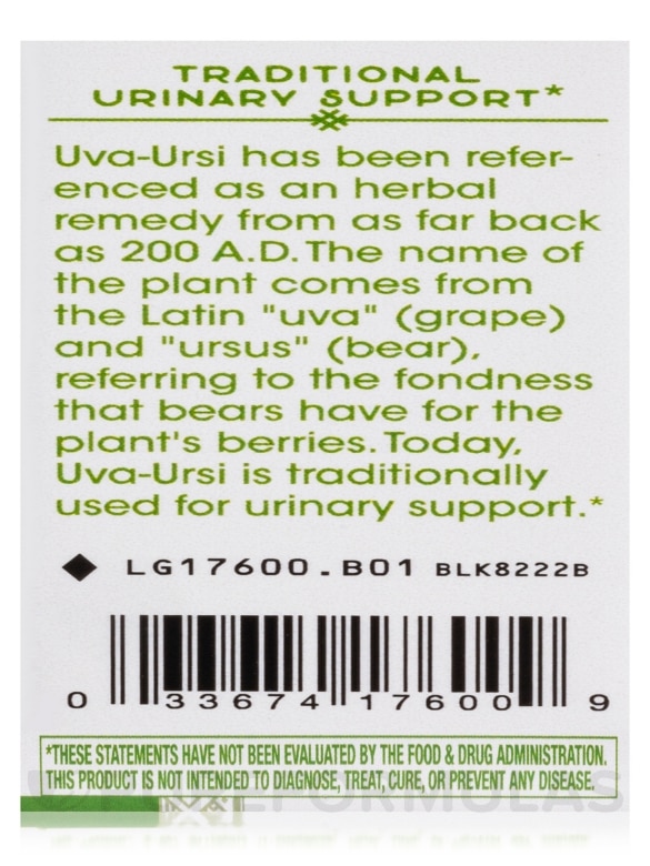 Uva Ursi Leaves - 100 Vegan Capsules - Alternate View 6