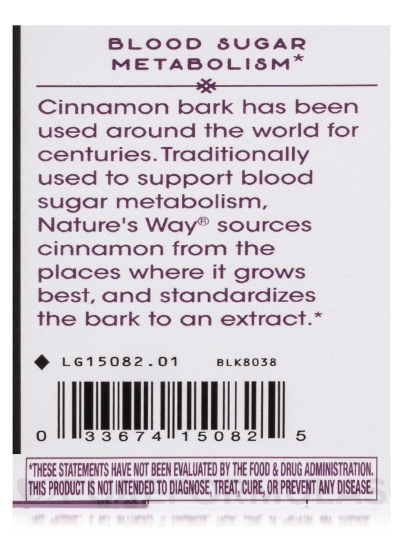 Cinnamon - 120 Vegetarian Capsules - Alternate View 6