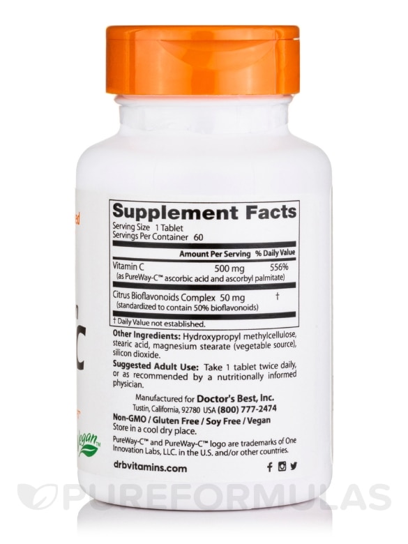 Vitamin C with PureWay-C® (Sustained Release) - 60 Tablets - Alternate View 1