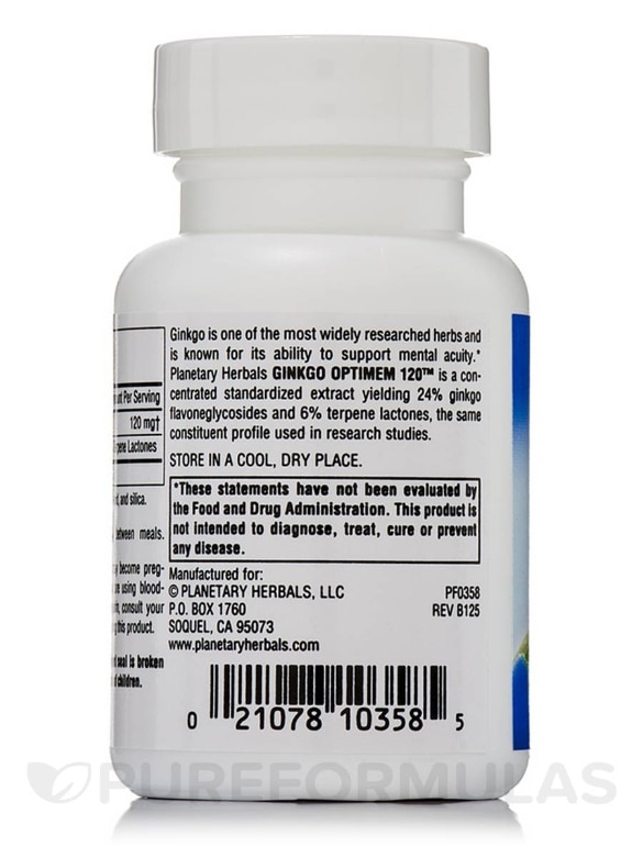 Ginkgo OptiMem 120 mg - 60 Tablets - Alternate View 2