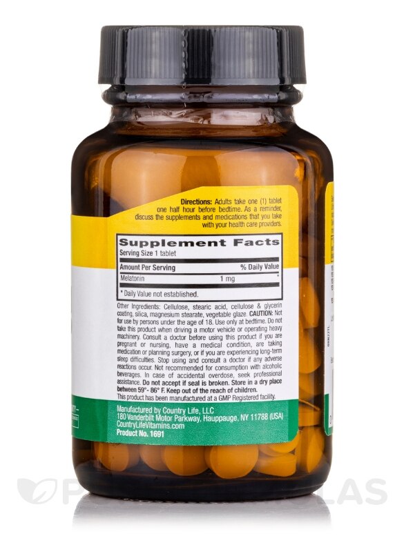 Melatonin 1 mg - 120 Tablets - Alternate View 1