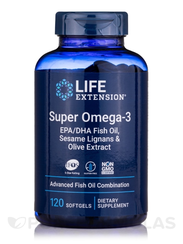 Super Omega-3 EPA/DHA with Sesame Lignans & Olive Extract - 120 Softgels